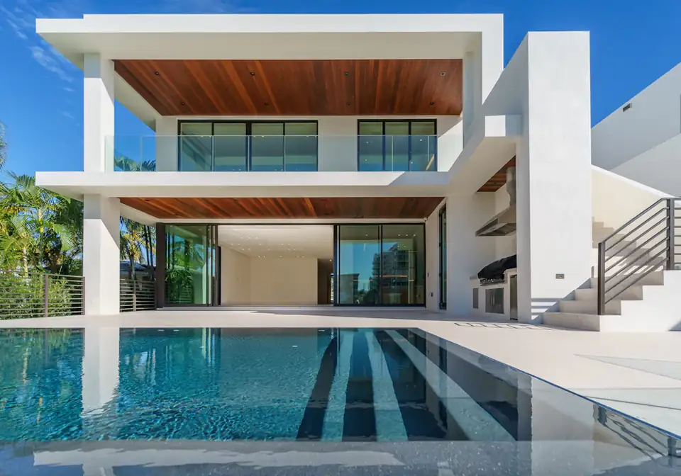 Contemporary white villa with a swimming pool